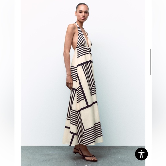 Zara Black and White Backless Dress Small NWT GORGEOUS - Picture 4 of 13